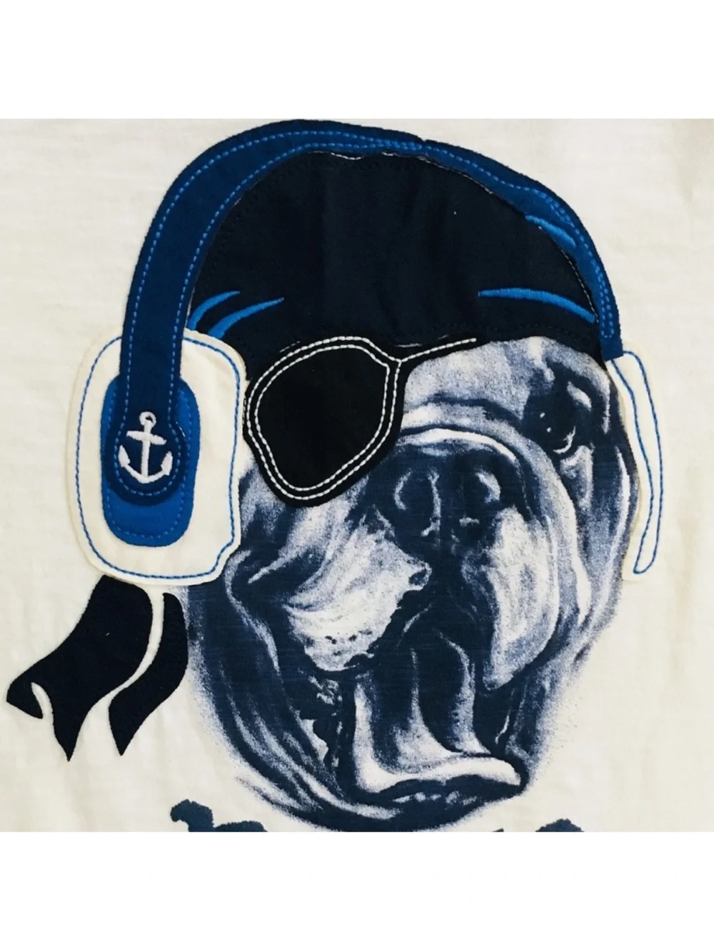 Baby Gap Kids 'Pirate Radio' Graphic Tee - Cream with Navy Print